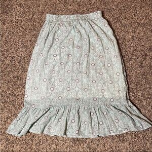 Christopher & Banks Green Geometric Pull On Comfort Maxi Skirt Womens Size M